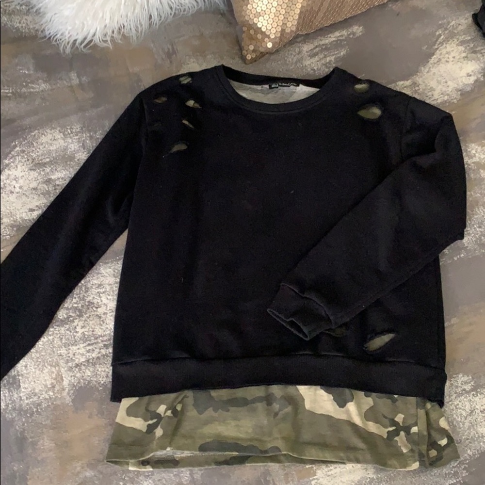 Allison Andrews Black Camo Sweatshirt
